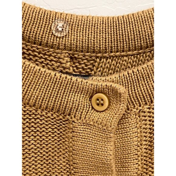 Vetta XL Camel Brown Organic Cotton Cable Knit Sweater Made In USA - Picture 9 of 16